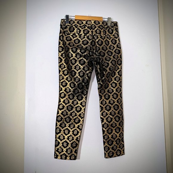 Old navy black with gold design pixie mid-rise pants - Picture 1 of 6